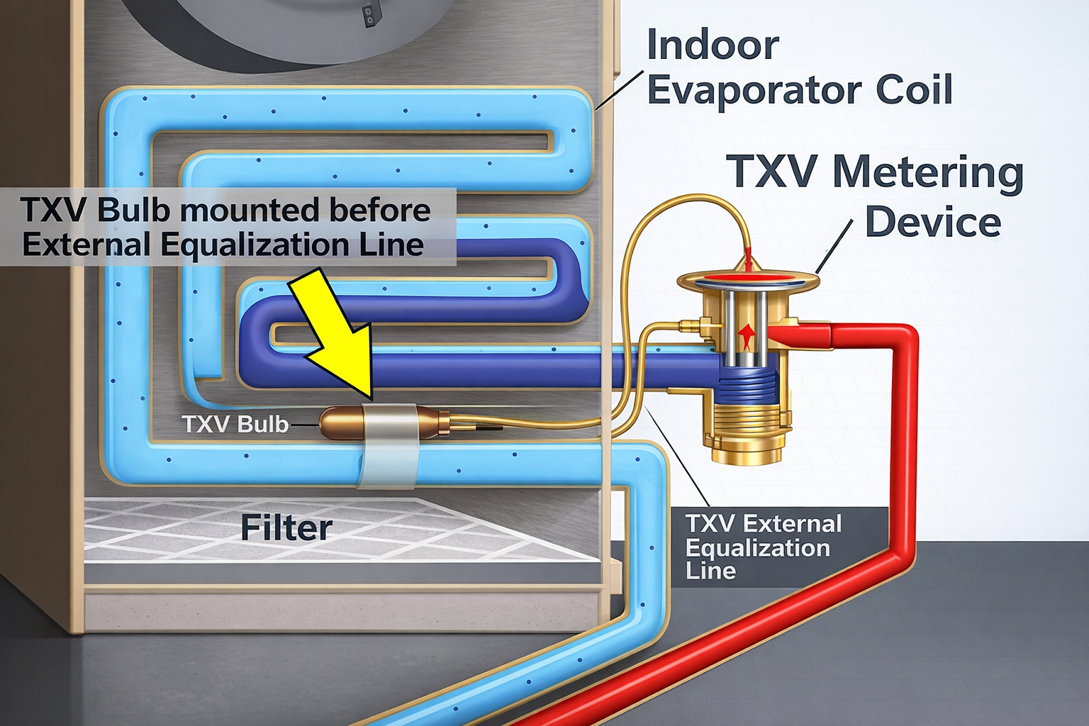Location of Expansion Valve in AC System