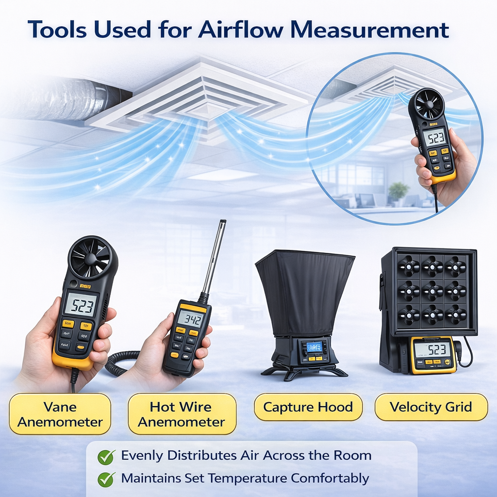 Tools Used for Airflow Measurement using Anemometer